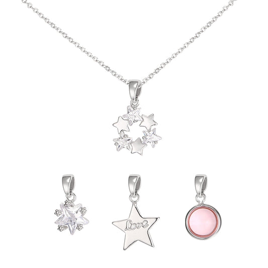 Stars Interchangeable Charm Pendant - Silver