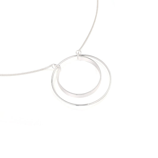 U Hoop Long Necklace - Silver