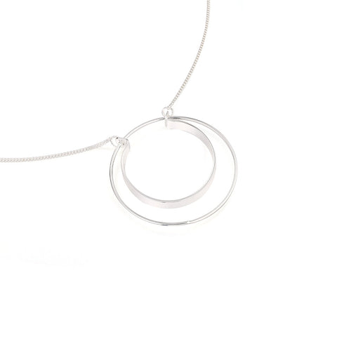 U Hoop Long Necklace - Silver