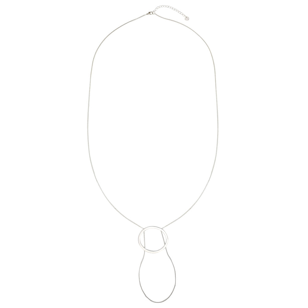 Hoop Loop Long Necklace - Silver