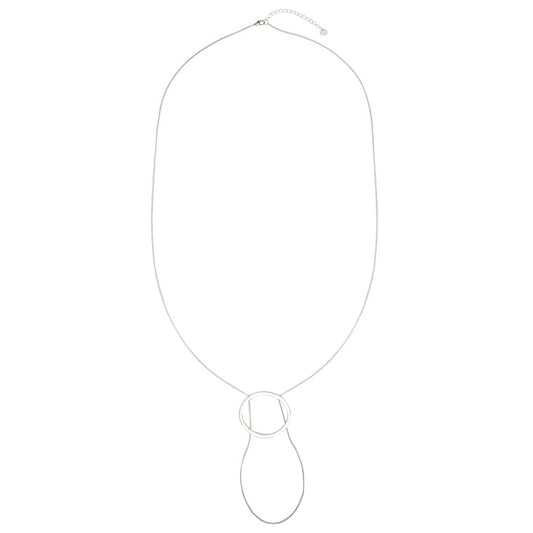 Hoop Loop Long Necklace - Silver