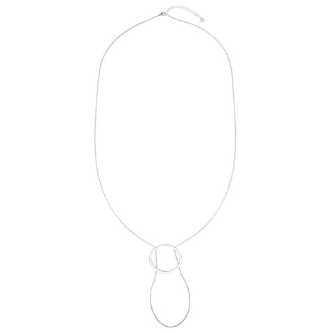 Hoop Loop Long Necklace - Silver