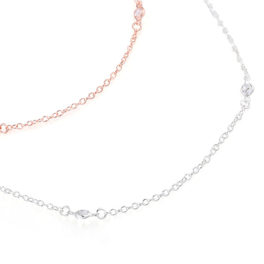 Double Chain with Gem Neckalce - Mix