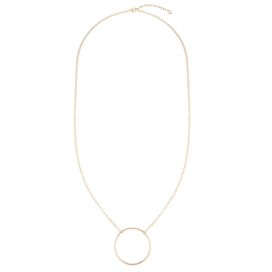 Circle Hoop Long Necklace - Rose Gold