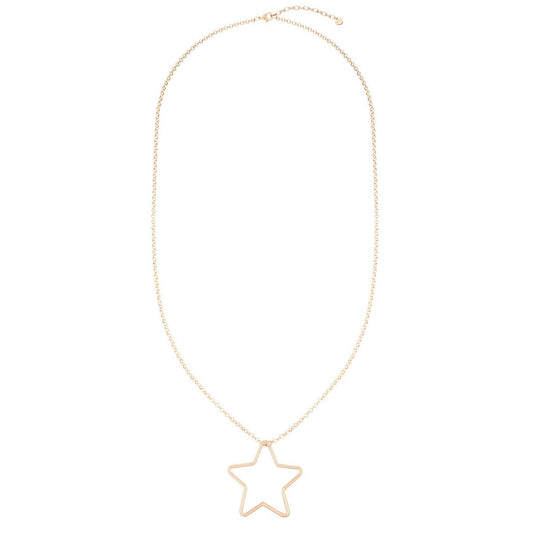 Star Long Necklace (Matte Finish) - Rose Gold