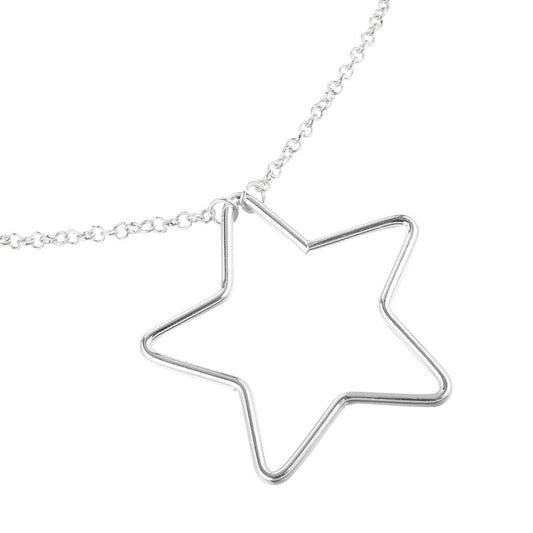 Star Long Necklace - Silver