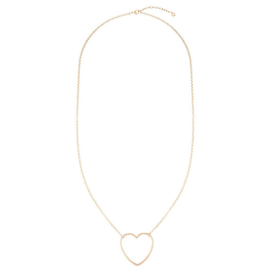 Heart Long Necklace (Matte Finish) - Rose Gold