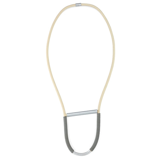 Rubber Necklace - Cream-Grey