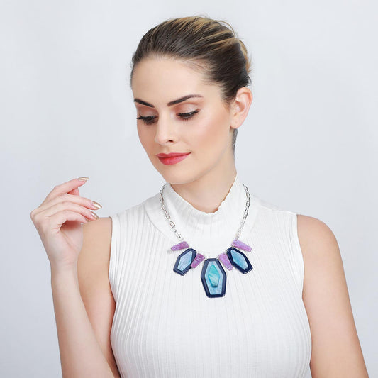 Fashion Necklace with Geometric Beads