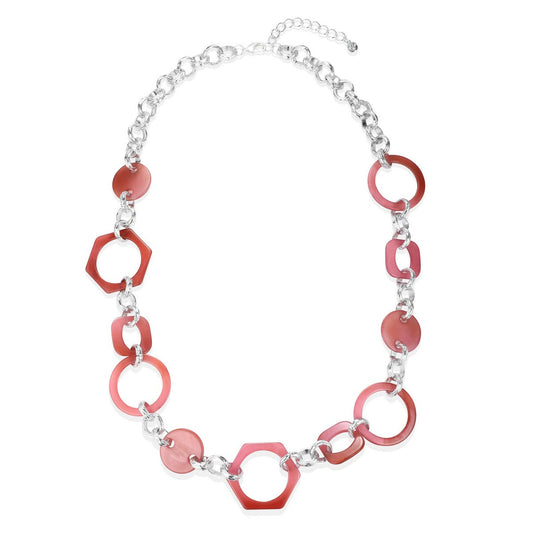 Red Gradient Effect Link Pendant Chain Necklace