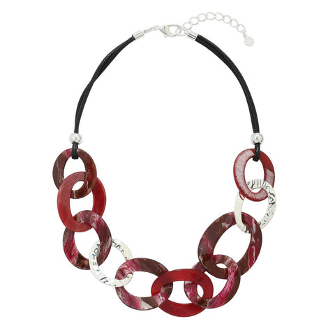 Red Gemstone Statement Necklace