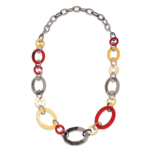 Small Multicolour/Red Link Fashion Necklace