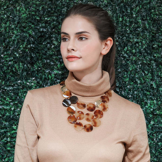 Layered Marble Fashion Necklace