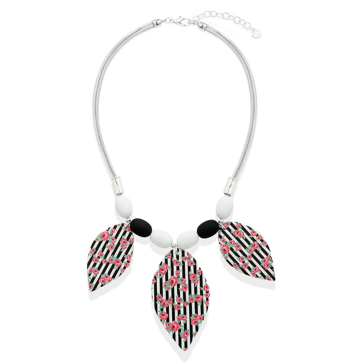 Pattern Beaded Necklace with Roses