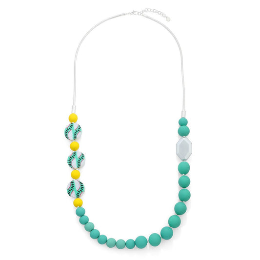 Multicolour Long Necklace with Patterned Accent Beads
