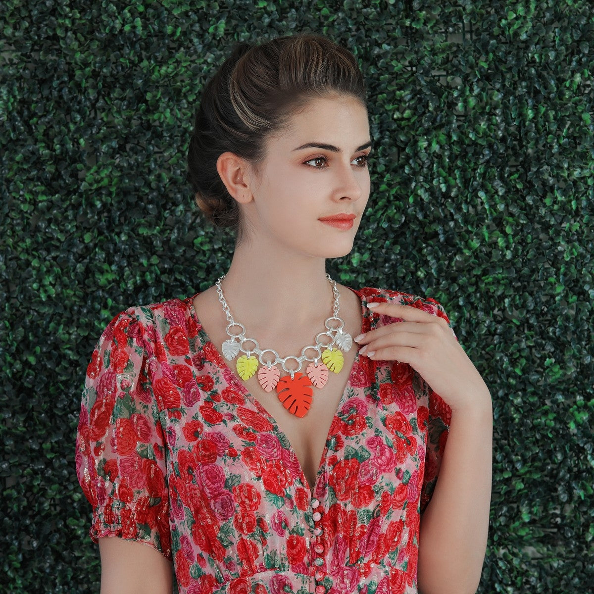 Vibrant Jewel Cluster Necklace