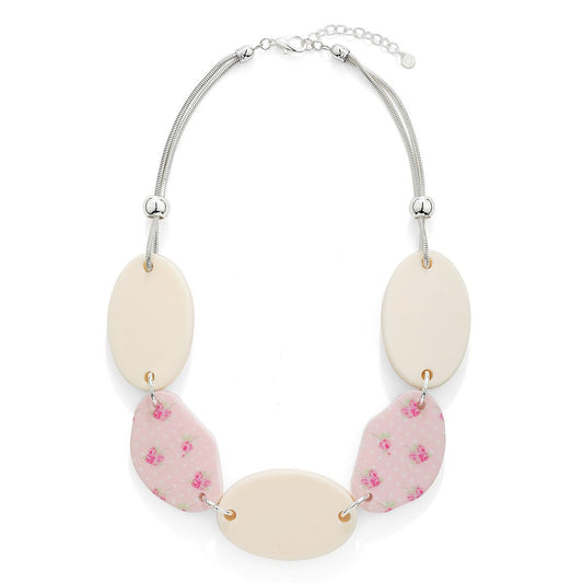 Pastel Pink Beaded Short Necklace