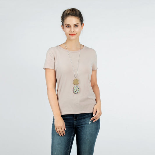 Necklace -Beige-Blue