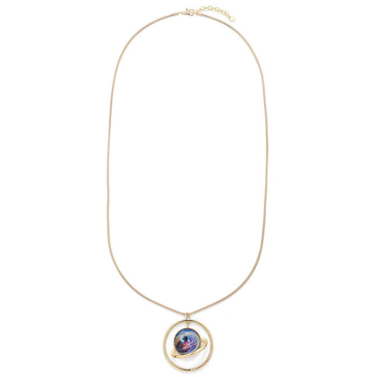 Gold Long Necklace With a Gold Pendant