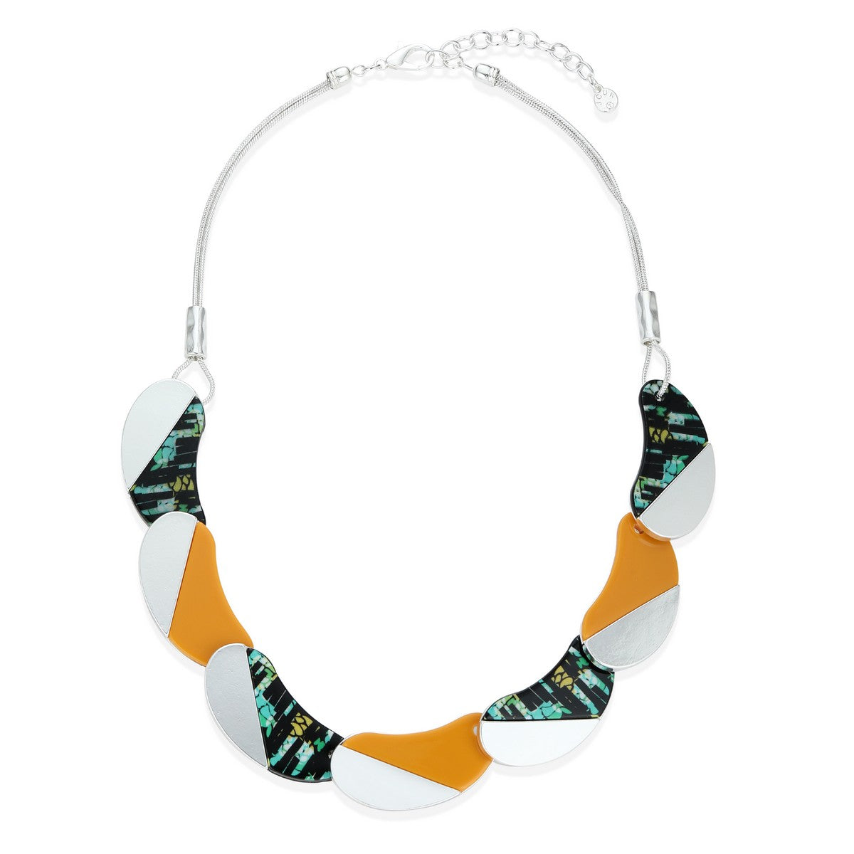 Patterned Beads Statement Necklace