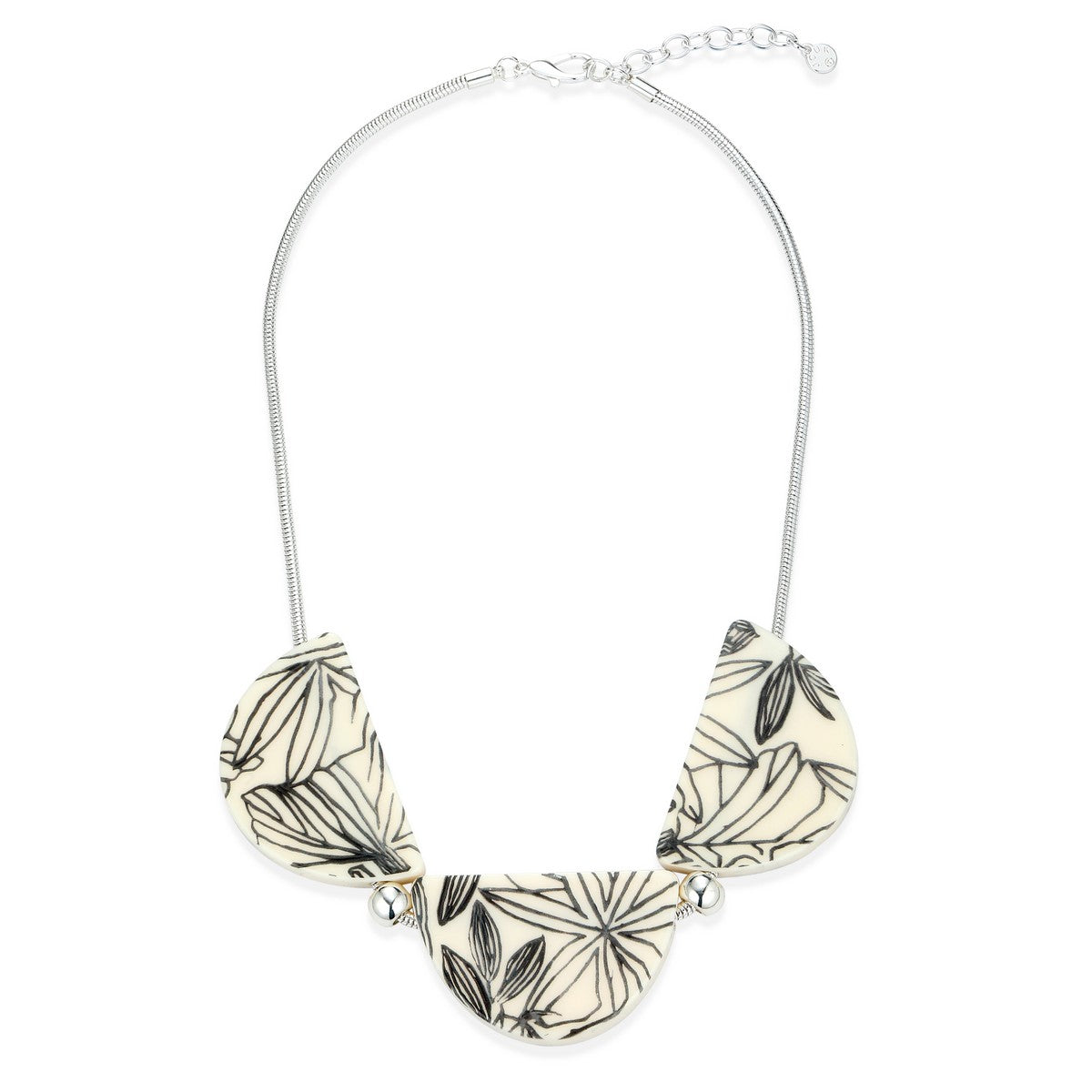 Leaf-Design Beaded Statement Necklace