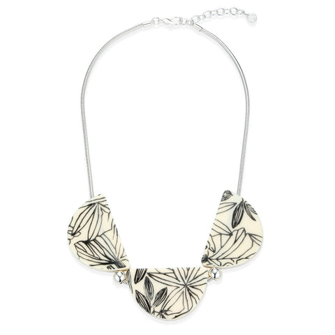 Leaf-Design Beaded Statement Necklace