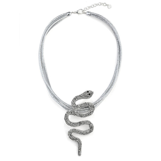 Sliver Snake  Pendant Necklace
