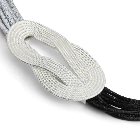 Black & Silver Rope Short Necklace