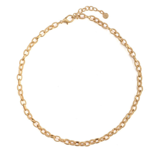 Gold Small Chain Link Short Necklace