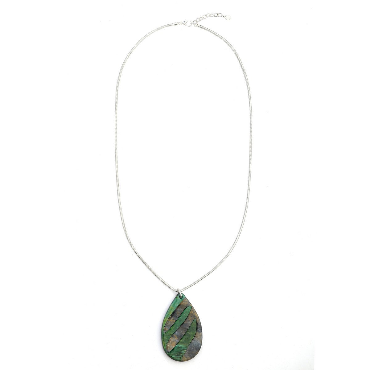 Green Oval Pendant Necklace