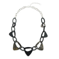 Black Triangle Beaded Long Necklace