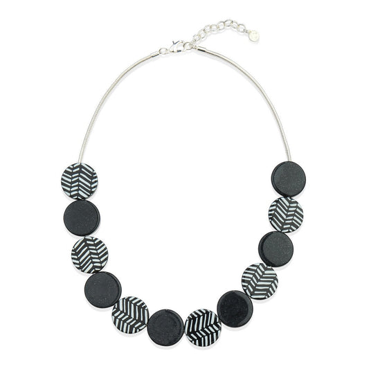 Black Petal Charm Necklace