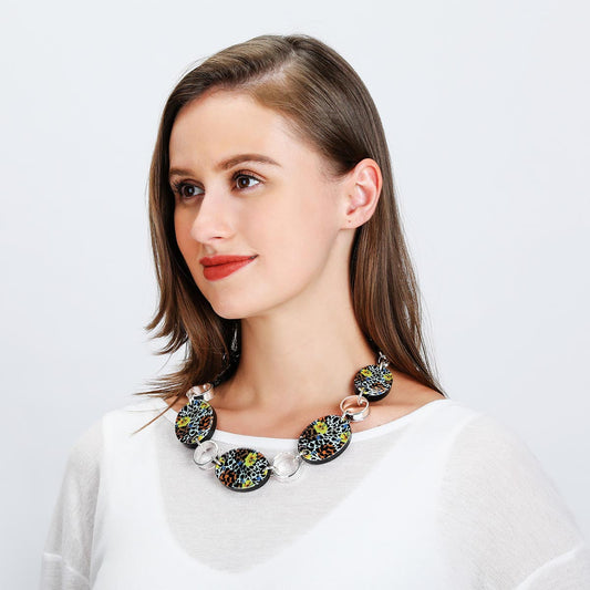 Muted Tones Leaf Necklace