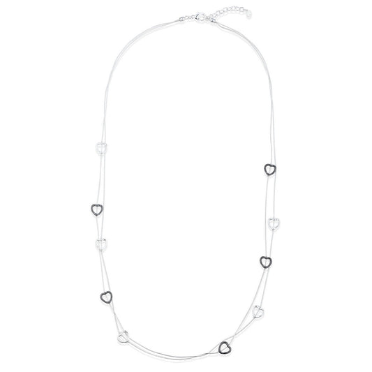 Mixed Long Necklace with Heart Beads