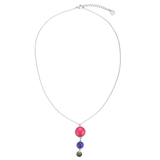 Three Circles Pendant Necklace - Silver-Multi