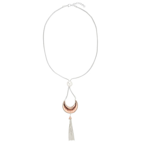 Mood Crescent Tassel Necklace - Mix