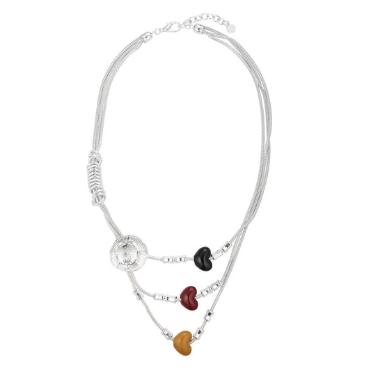 Flowing Hearts Necklace - Silver