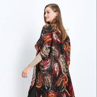 Brown Multicolour Swirl Pattern Soft Touch Kimono
