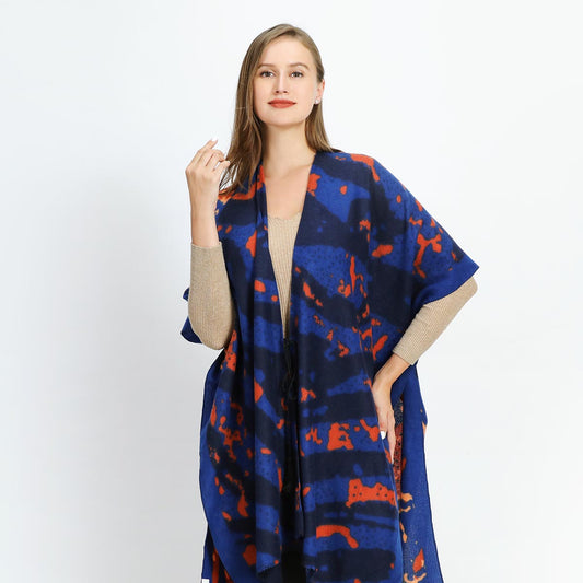 Blue Abstract Design Soft Feel Kimono