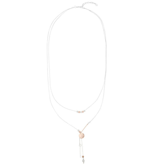 Circles and Bar Drop Necklace - Mix