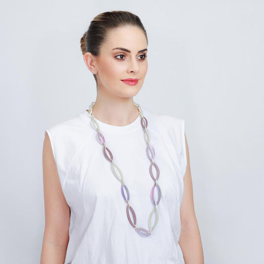 Geometric Pastel Chain Link Necklace
