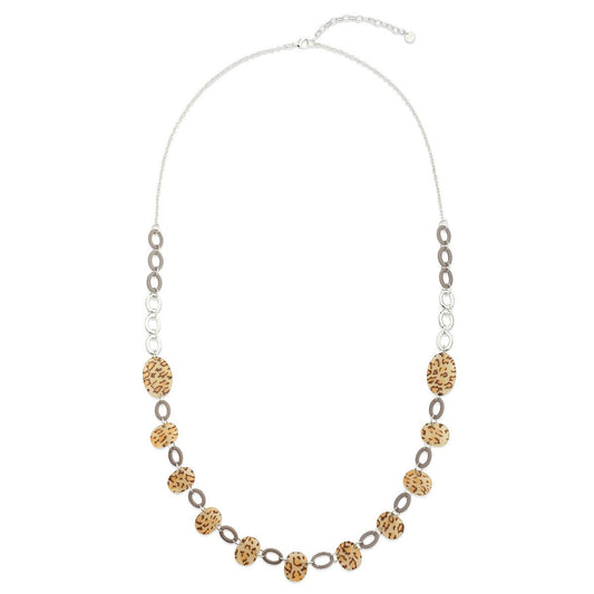 Leopard Print Chain Loop Long Necklace