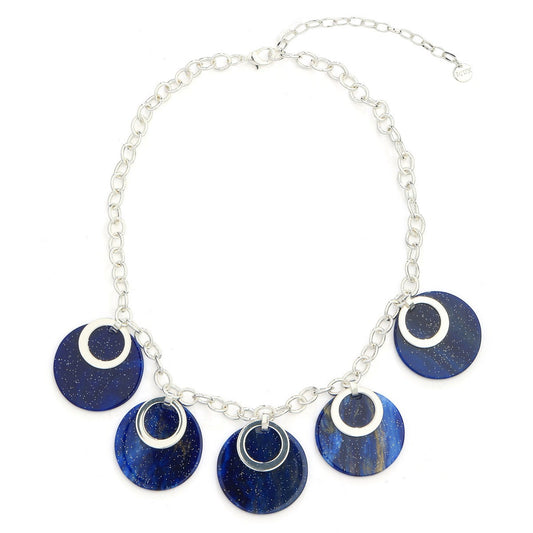 Navy Bloom Pendant Necklace