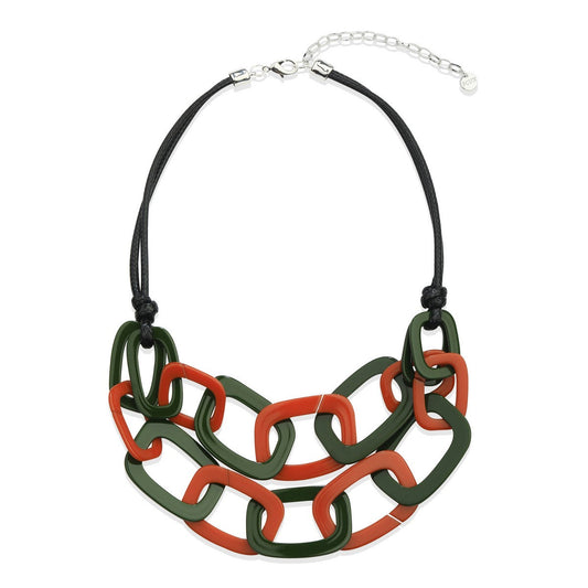 Red & Green Chunky Loop Necklace