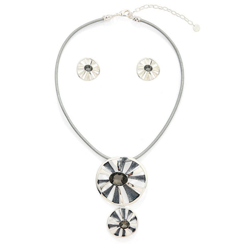 Colour Wheel Necklace Set - Grey