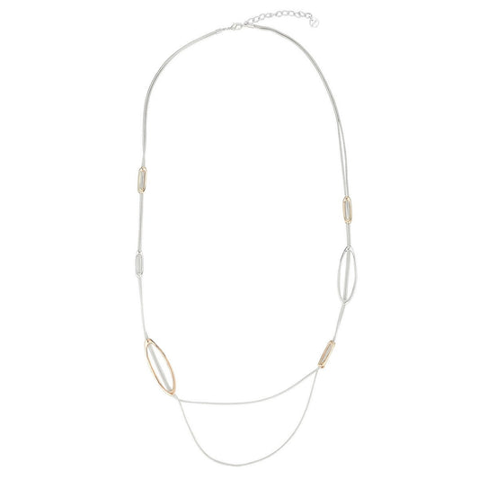 Double Strand Open Ovals Necklace - Mix