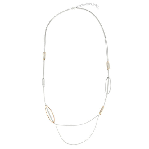 Double Strand Open Ovals Necklace - Mix