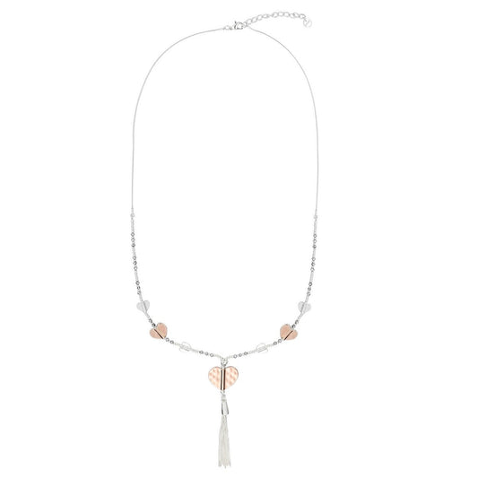 Hearts Beaded Tassel End Long Necklace - Mix