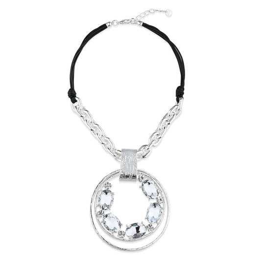 Silver Statement Charm Necklace