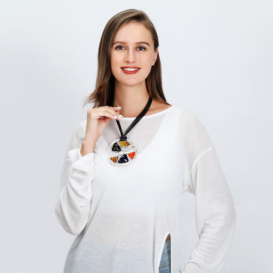 Colorful Crystal Cascade Necklace